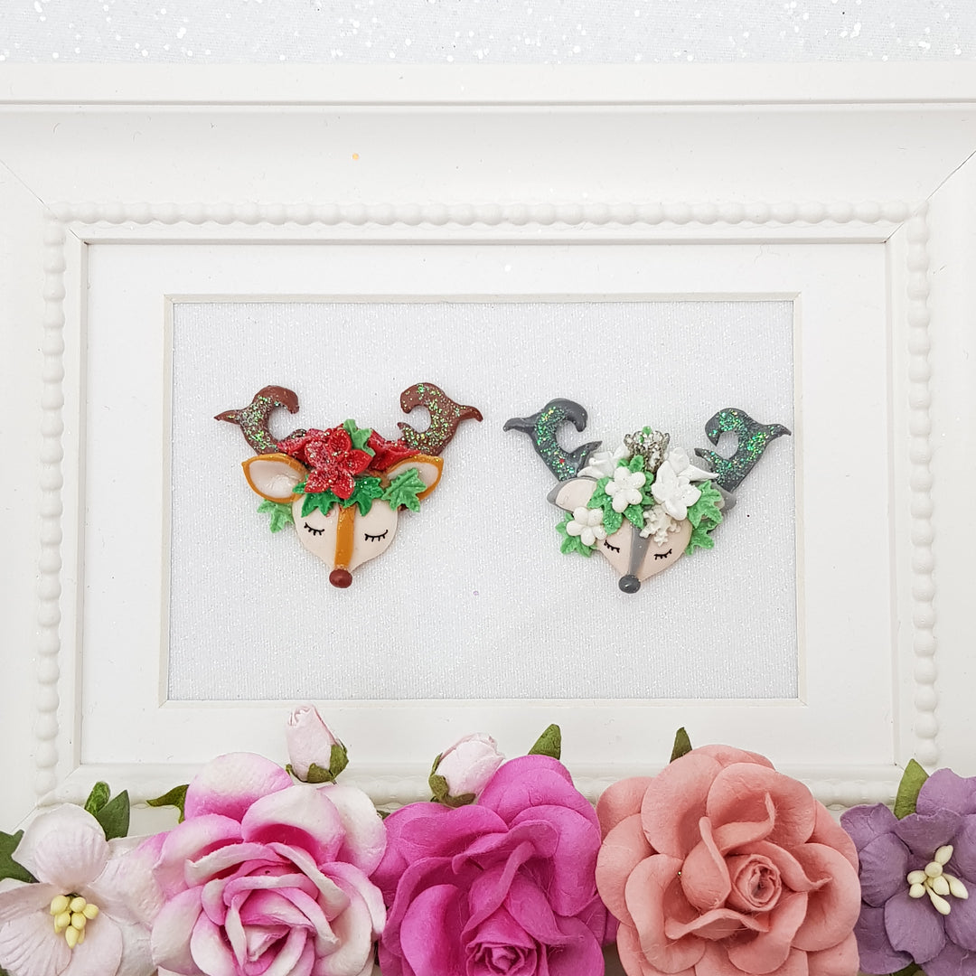 Gorgeous Christmas Reindeer - Embellishment Clay Bow Centre