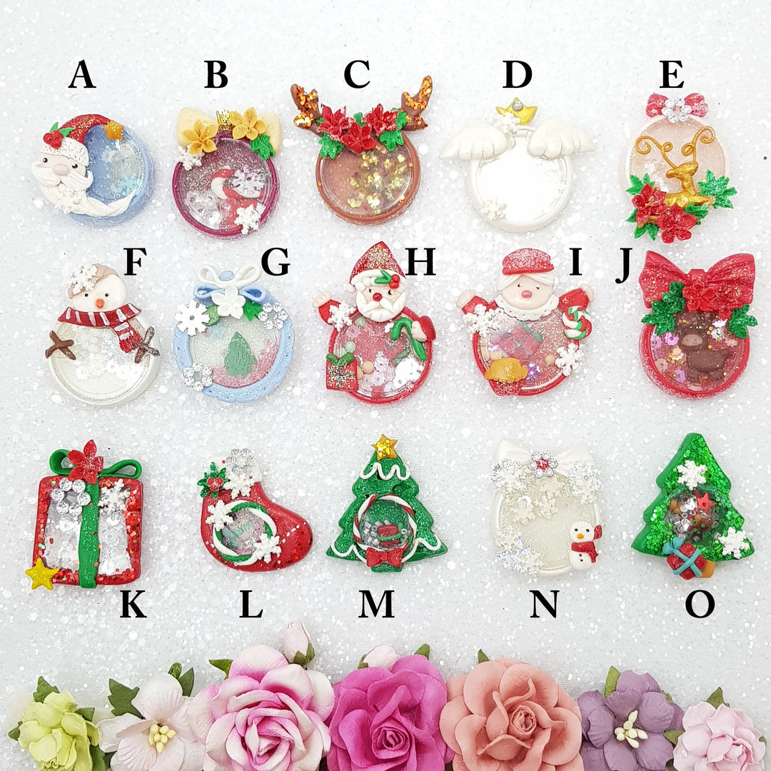 Beautiful Christmas Shaker - Embellishment Clay Bow Centre
