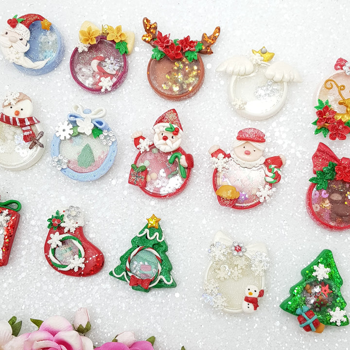 Beautiful Christmas Shaker - Embellishment Clay Bow Centre