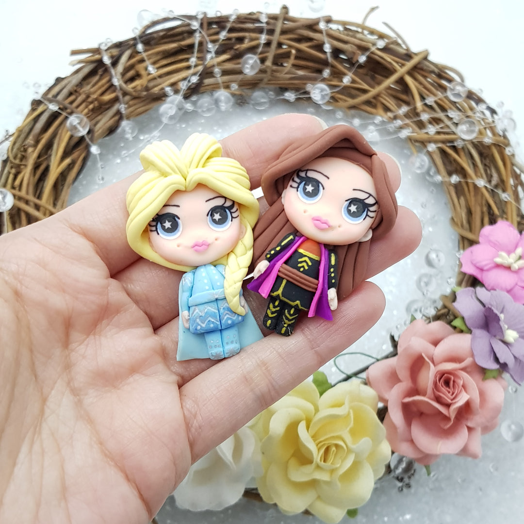 Winter princess pout B - Embellishment Clay Bow Centre