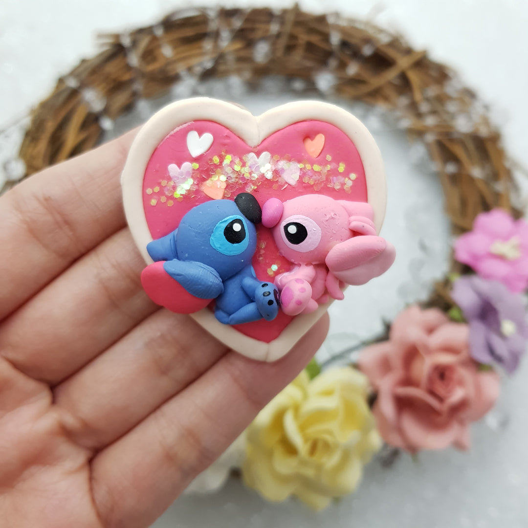Adorable monster cameo - Embellishment Clay Bow Centre