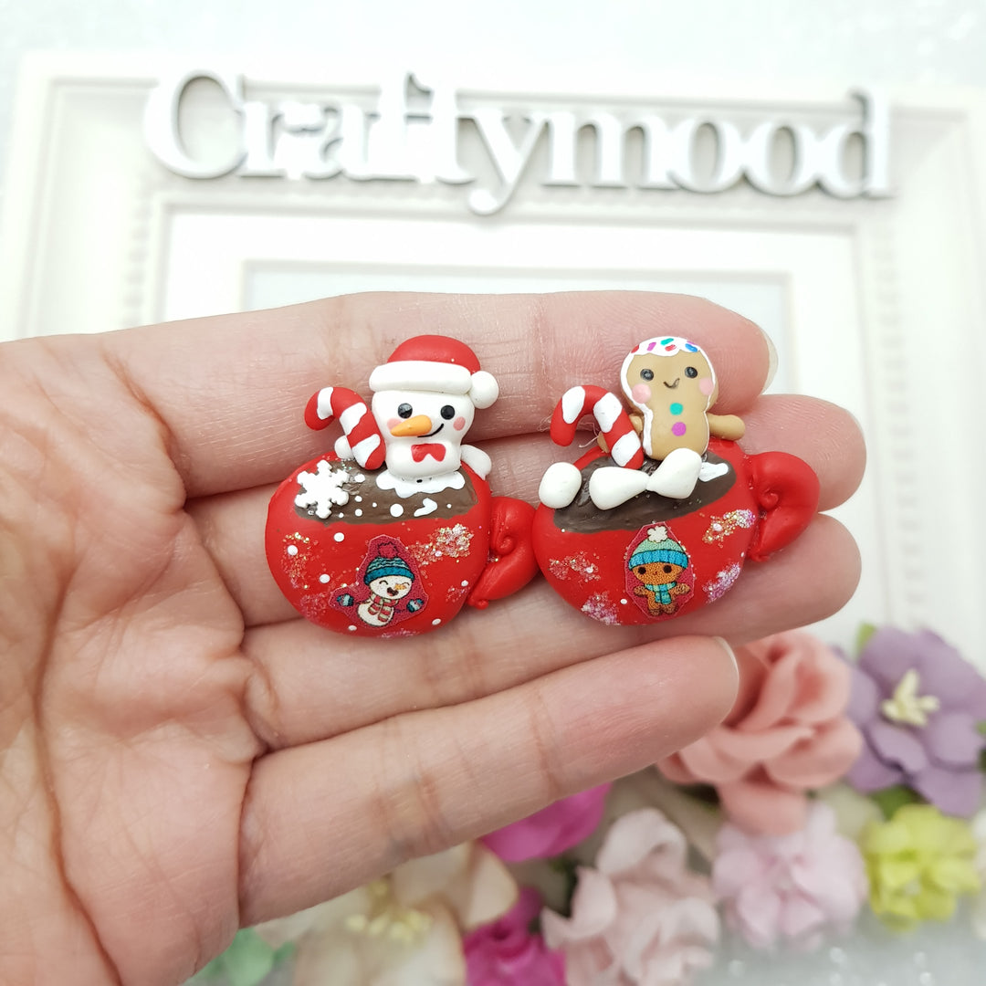 Milk bath - Handmade Flatback Clay Bow Centre