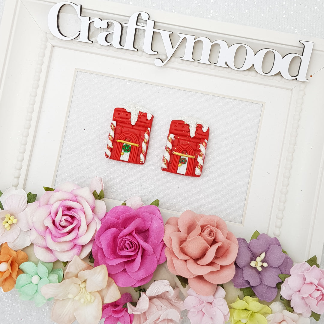 Adorable Christmas red door - Embellishment Clay Bow Centre