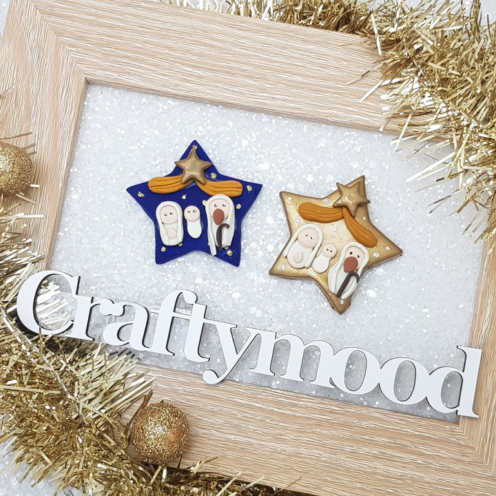 nativity star- Handmade Flatback Clay Bow Centre