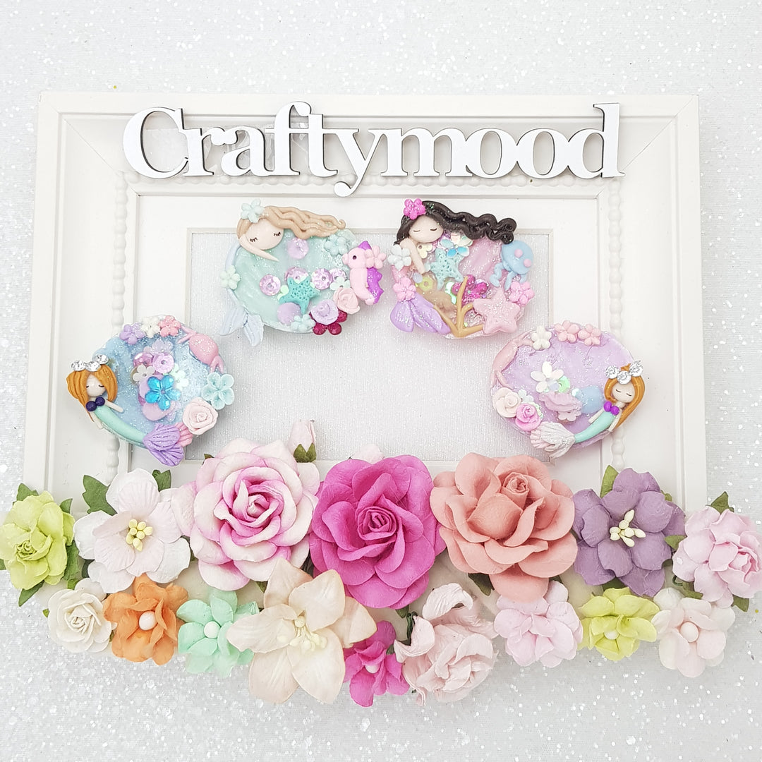 Seashell Shaker - Embellishment Clay Bow Centre