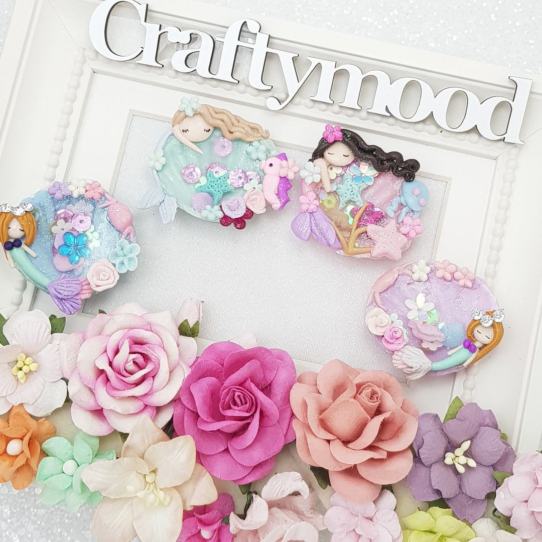 Seashell Shaker - Embellishment Clay Bow Centre