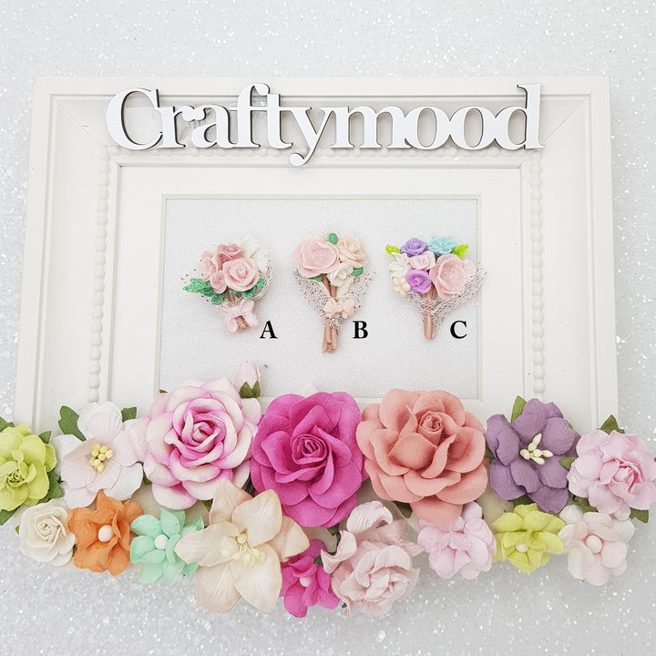 Flower bouquet - Handmade Flatback Clay Bow Centre