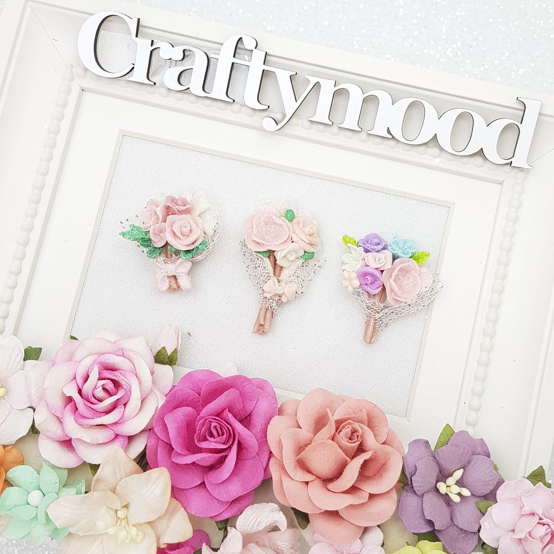 Flower bouquet - Handmade Flatback Clay Bow Centre