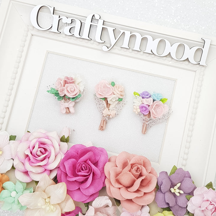 Flower bouquet - Handmade Flatback Clay Bow Centre