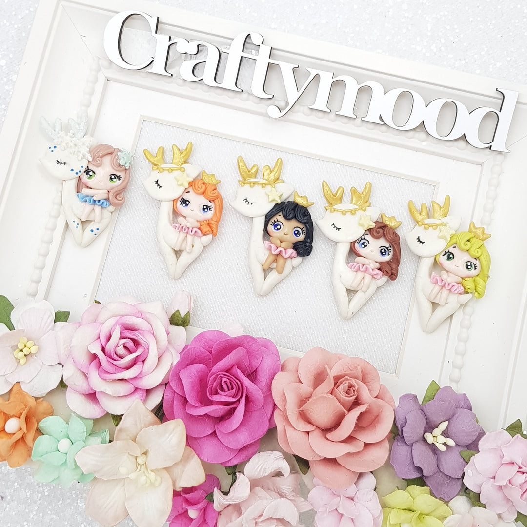 Riding deer girls - Embellishment Clay Bow Centre