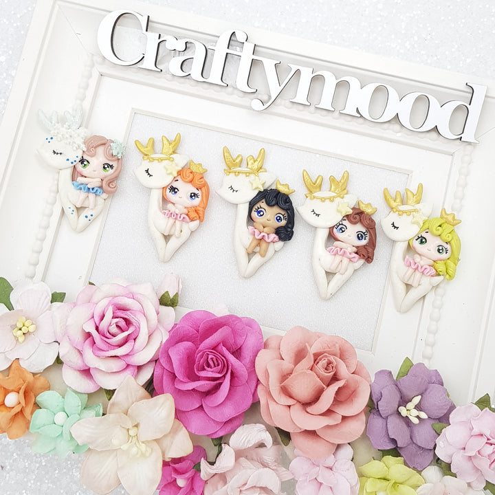 Riding deer girls - Embellishment Clay Bow Centre