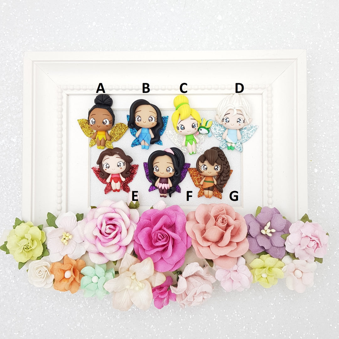 Neverland fairies - Handmade Flatback Clay Bow Centre