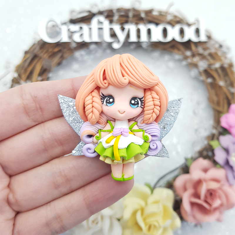 MAX 8 each person Spring fairy peach hair - Embellishment Clay Bow Centre