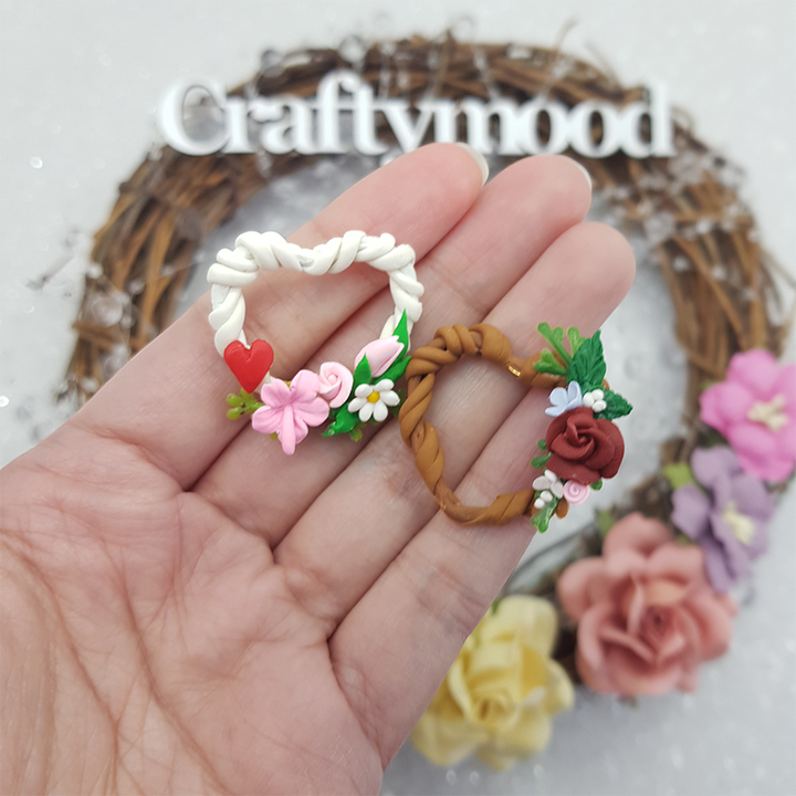 Twig wreath - Embellishment Clay Bow Centre