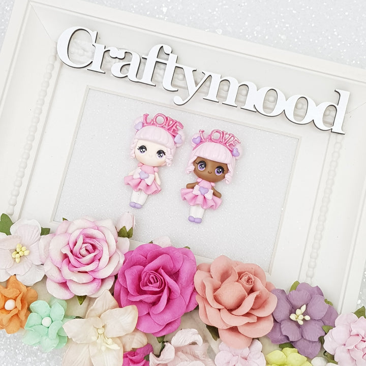 Love girls - Handmade Flatback Clay Bow Centre