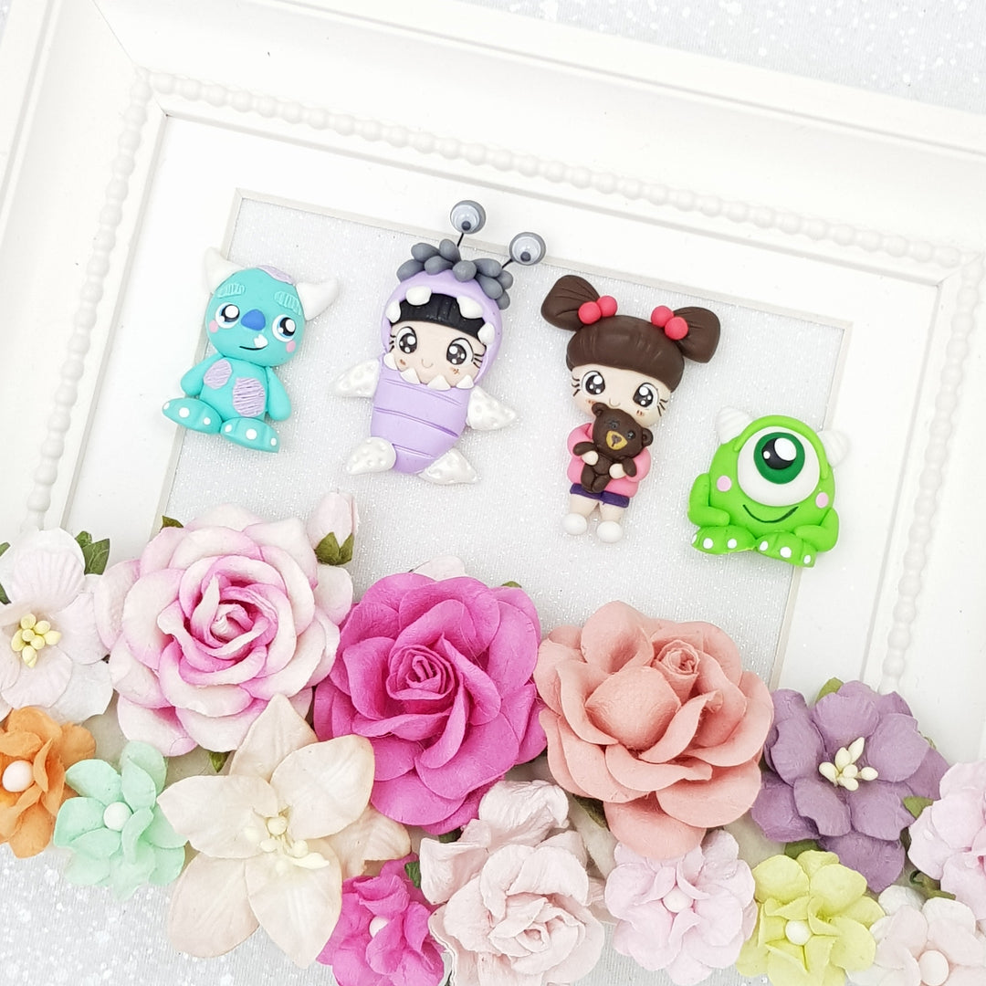 Cute monster factory - Handmade Flatback Clay Bow Centre