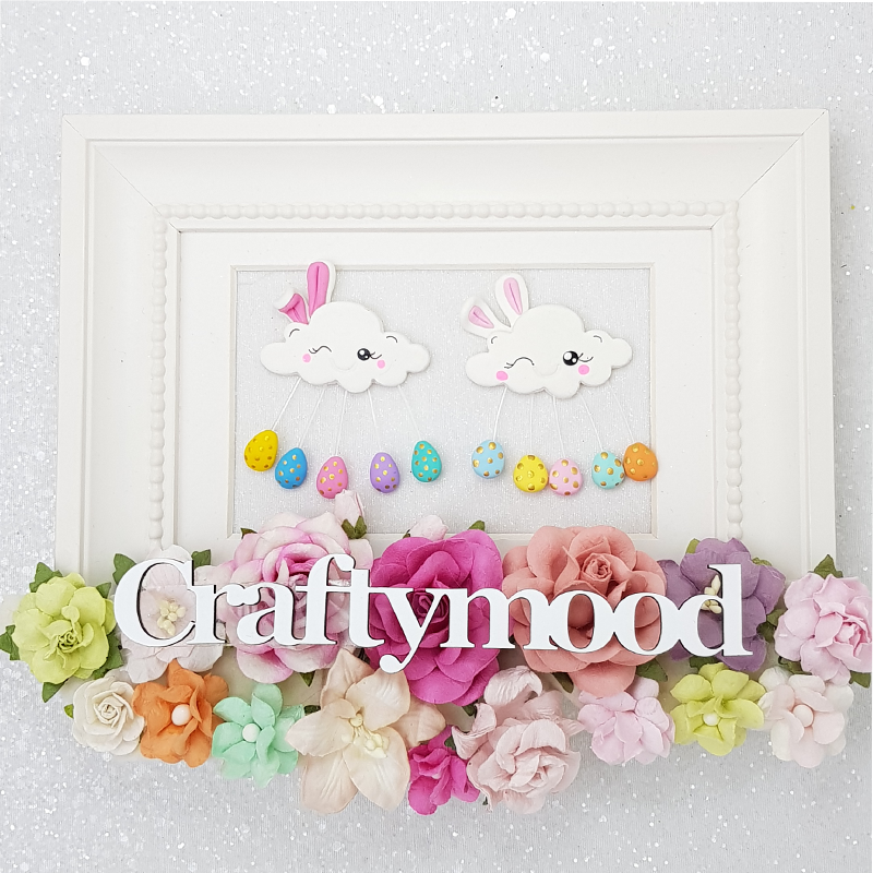 sale Easter clouds - Handmade Flatback Clay Bow Centre