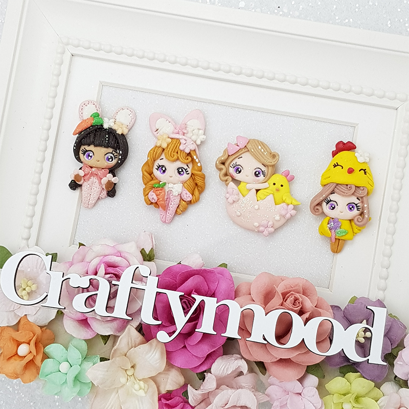 Easter spring dressing up girls - Embellishment Clay Bow Centre