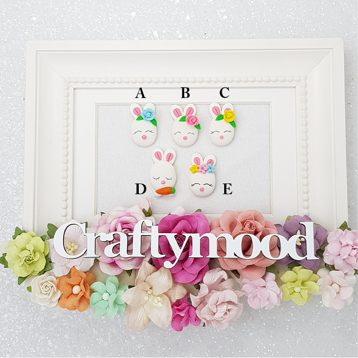 Bunny head - Embellishment Clay Bow Centre