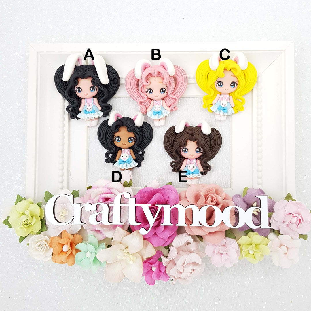 sale Bunny girl - Clay Charm Embellishment limited
