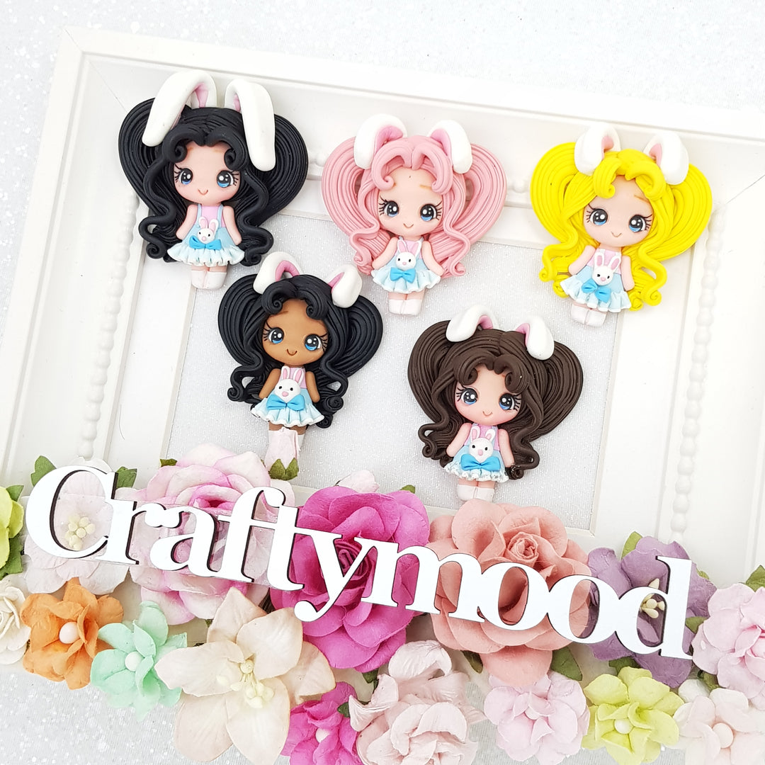 sale Bunny girl - Clay Charm Embellishment limited