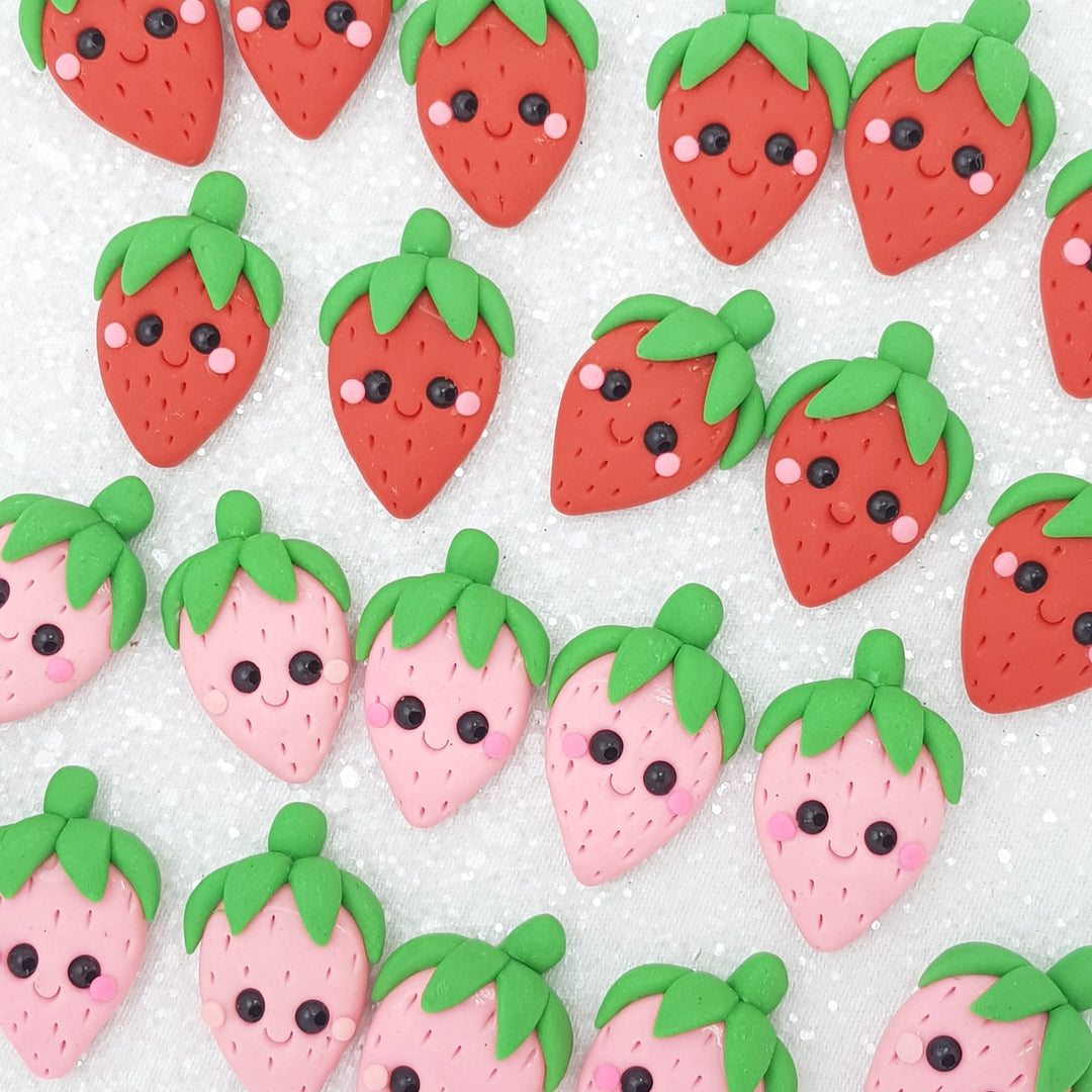 Clay Charm Embellishment - NEW STRAWBERRY RED