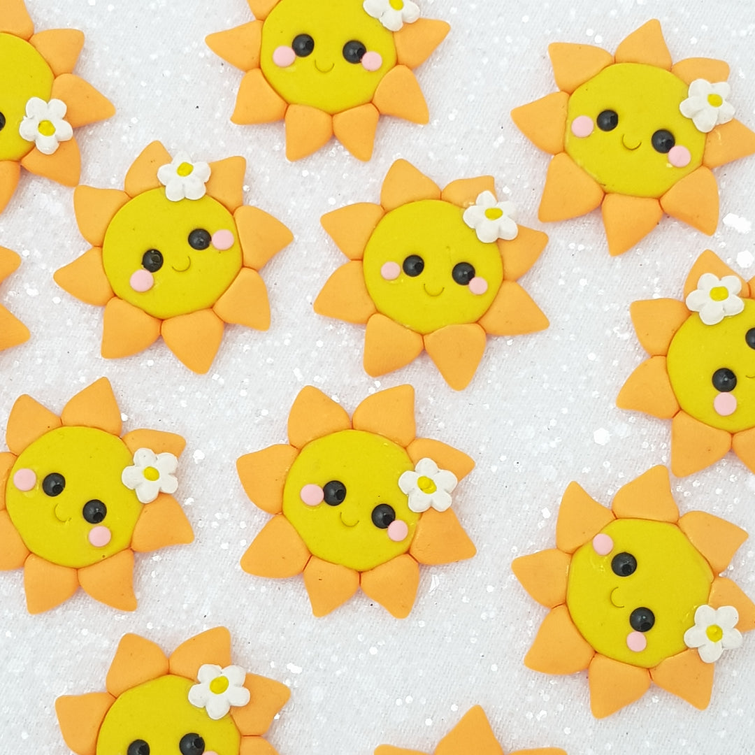 Clay Charm Embellishment - Sun