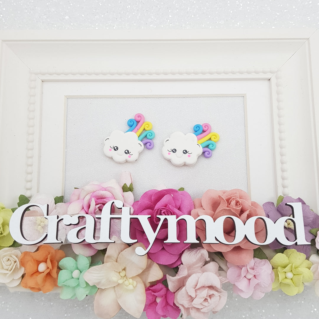 mini cloud - Handmade Flatback Clay Bow Centre