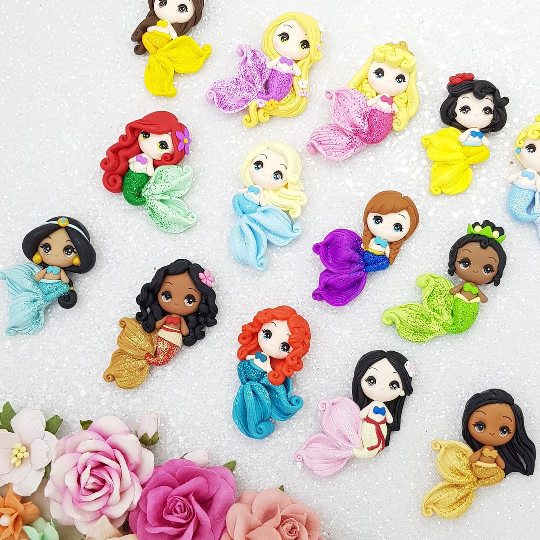 Big Eyes Princess Mermaid- Embellishment Clay Bow Centre