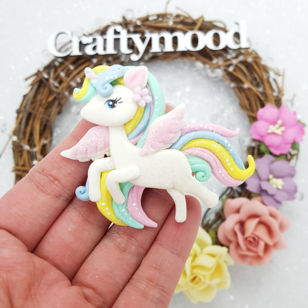 Kawaii Unicorn - Embellishment Clay Bow Centre