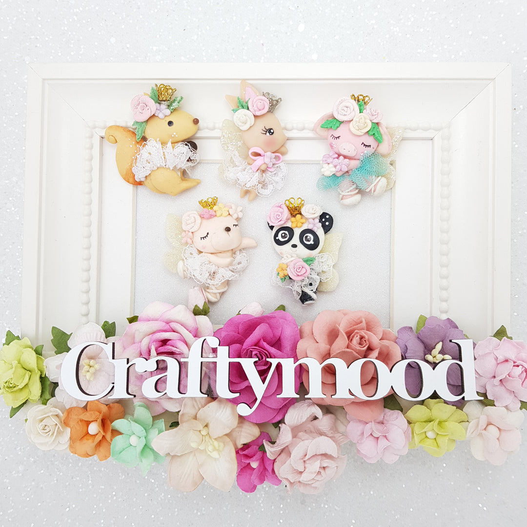 Kawaii animal tutu ballerina  - Embellishment Clay Bow Centre