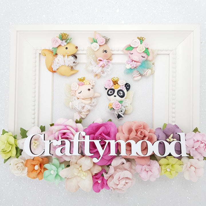 Kawaii animal tutu ballerina  - Embellishment Clay Bow Centre