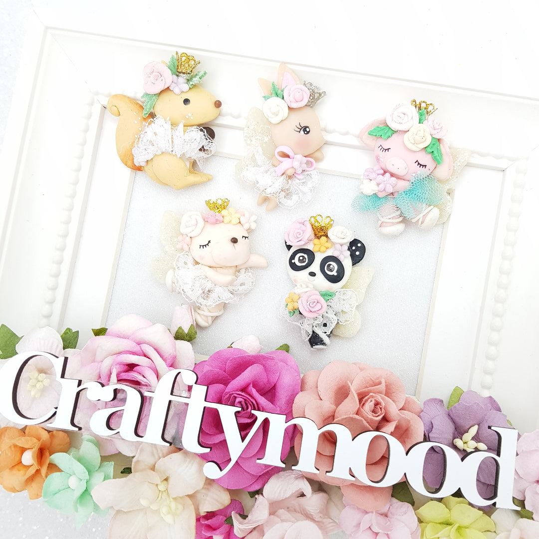 Kawaii animal tutu ballerina  - Embellishment Clay Bow Centre
