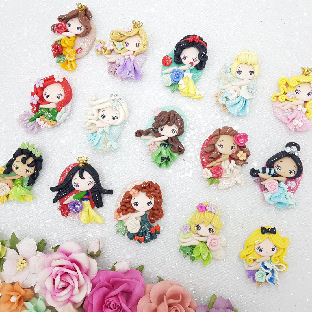 Sale Princess cameo - Embellishment Clay Bow Centre