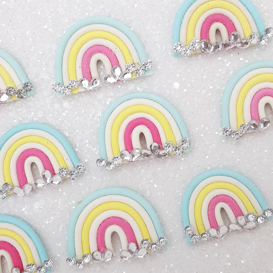 Crystal Rainbow - Embellishment Clay Bow Centre