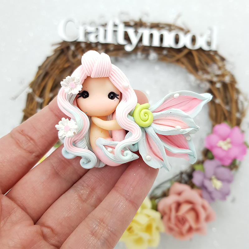 MAX 8 EACH PERSON Beautiful mermaid G - Embellishment Clay Bow Centre