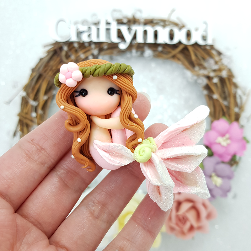MAX 6 EACH PERSON Beautiful mermaid I - Embellishment Clay Bow Centre