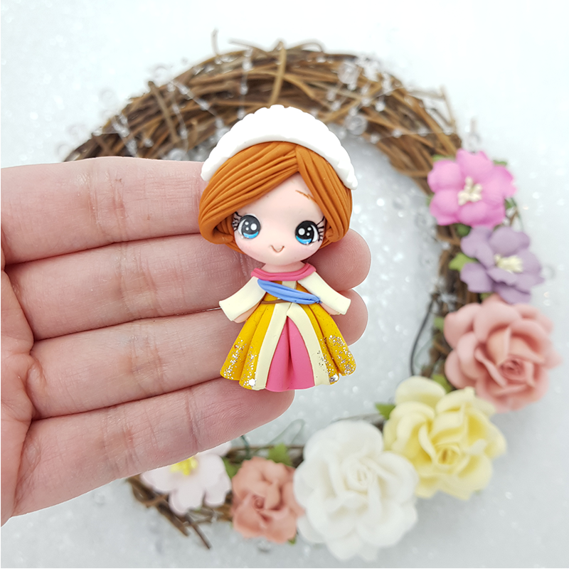 Princess an - Handmade Flatback Clay Bow Centre
