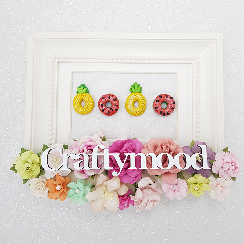 Pineapple and watermelon donut - Embellishment Clay Bow Centre