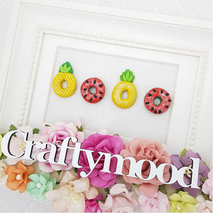 Pineapple and watermelon donut - Embellishment Clay Bow Centre