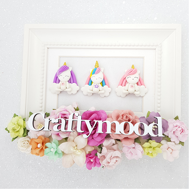 Happy unicorn - Embellishment Clay Bow Centre