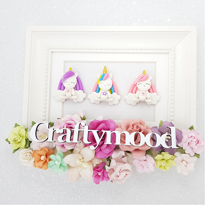 Happy unicorn - Embellishment Clay Bow Centre