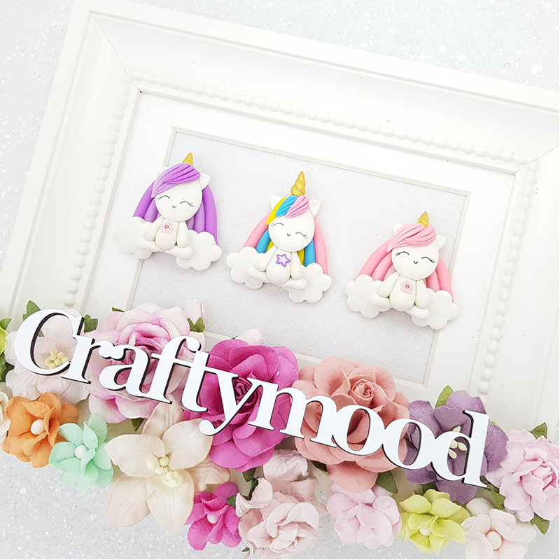 Happy unicorn - Embellishment Clay Bow Centre