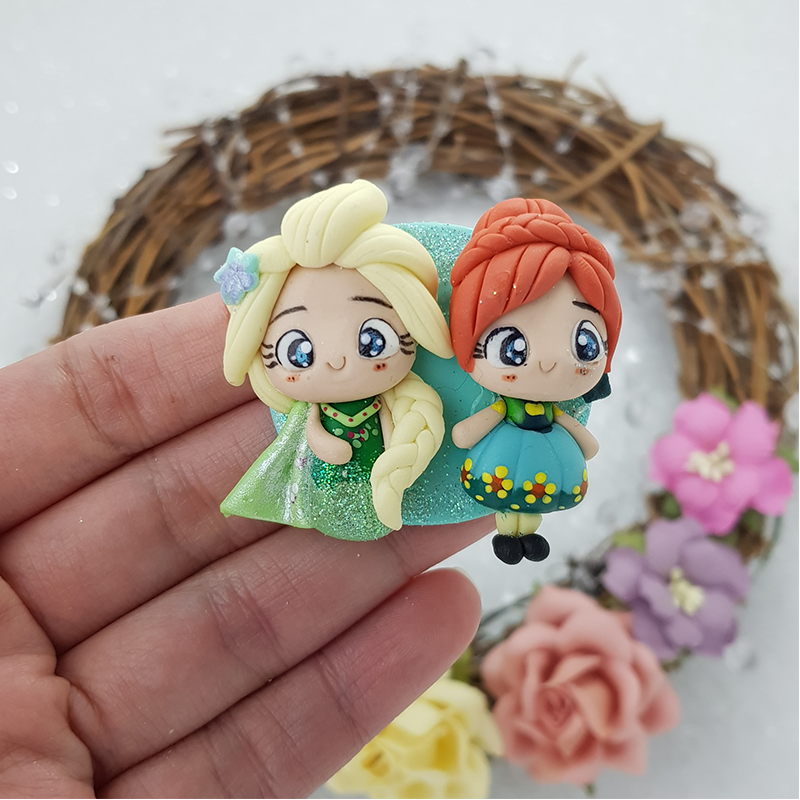 Winter princess cameo A - Embellishment Clay Bow Centre