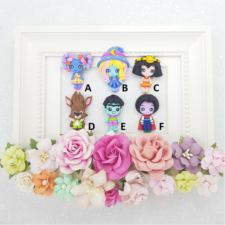 Big eyes casts - Handmade Flatback Clay Bow Centre