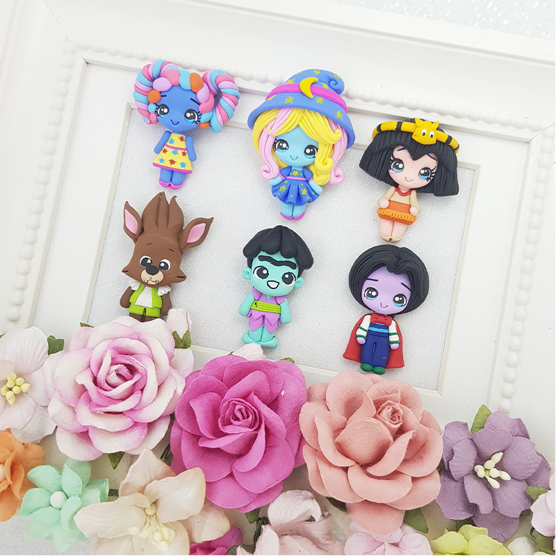 Big eyes casts - Handmade Flatback Clay Bow Centre