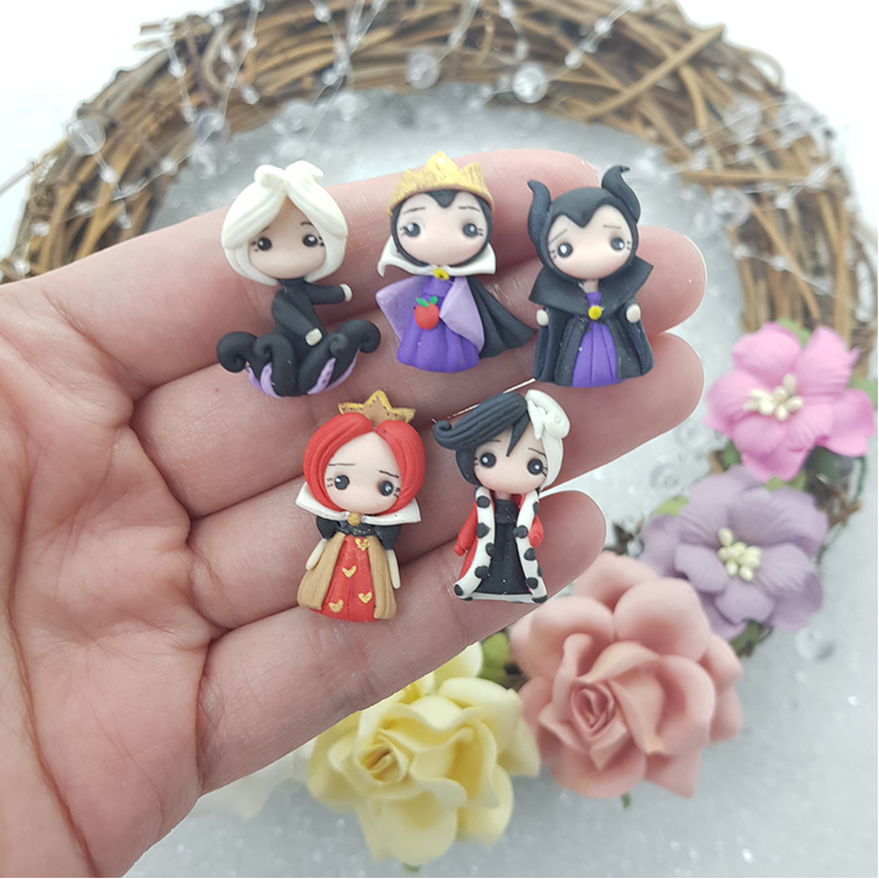 The villain women - Handmade Flatback Clay Bow Centre