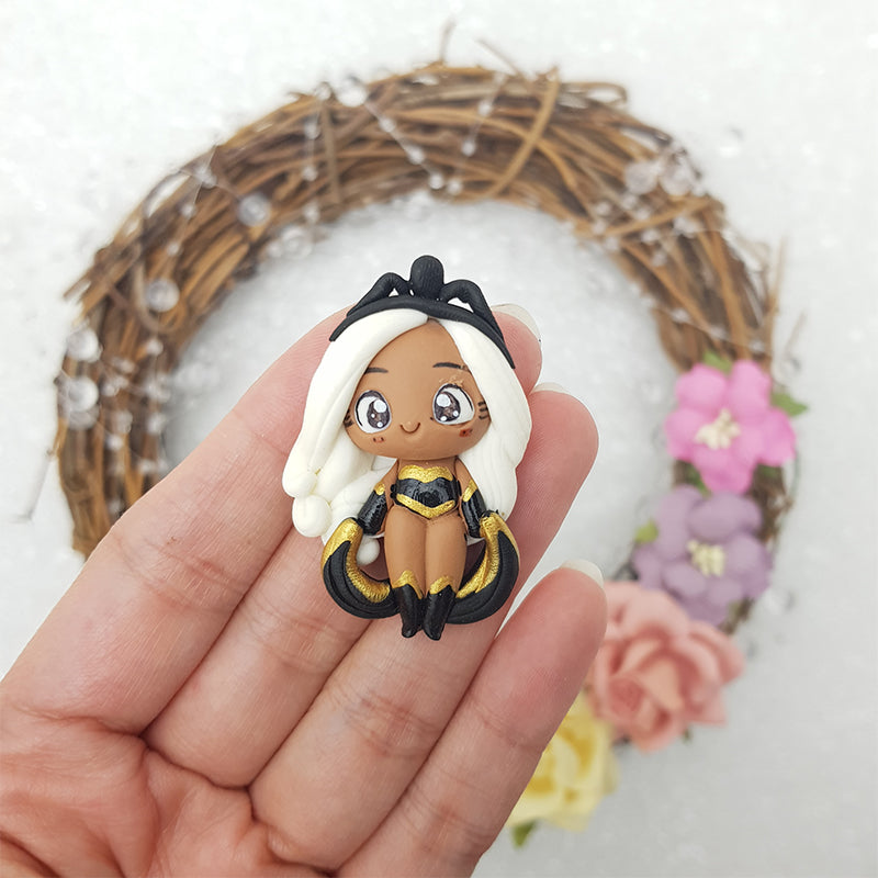 Black golden hero girl - Embellishment Clay Bow Centre