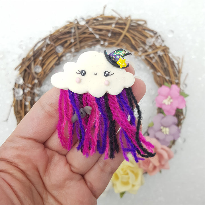 SALE Colorful clouds - Embellishment Clay Bow Centre