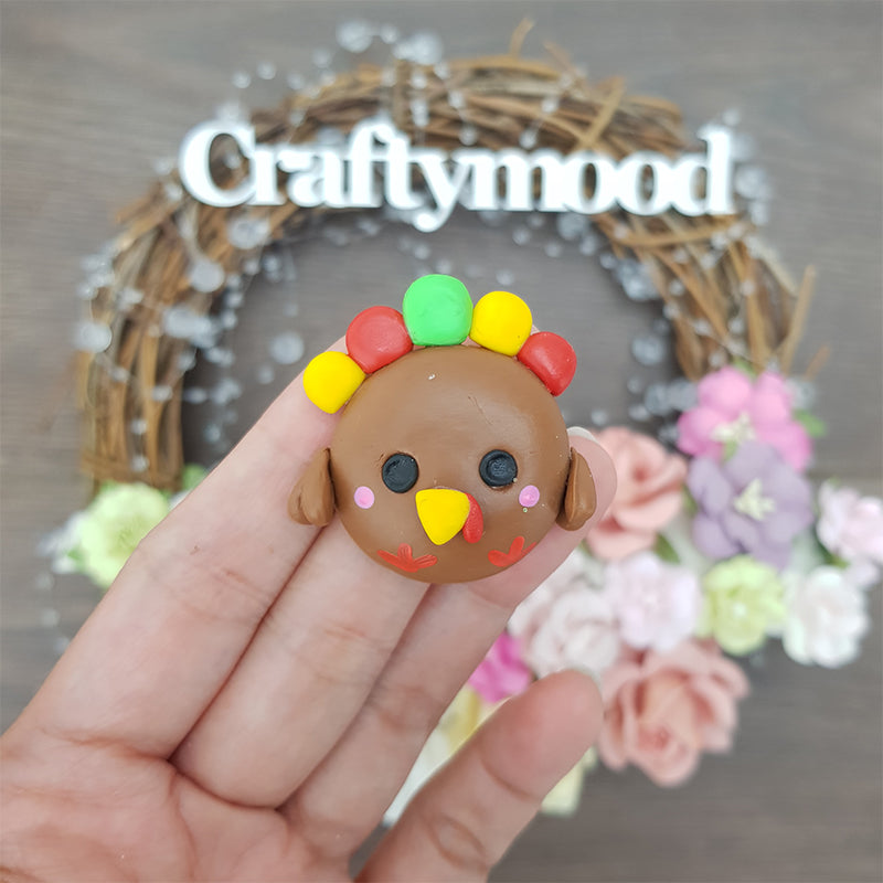 Autumn turkey - Embellishment Clay Bow Centre